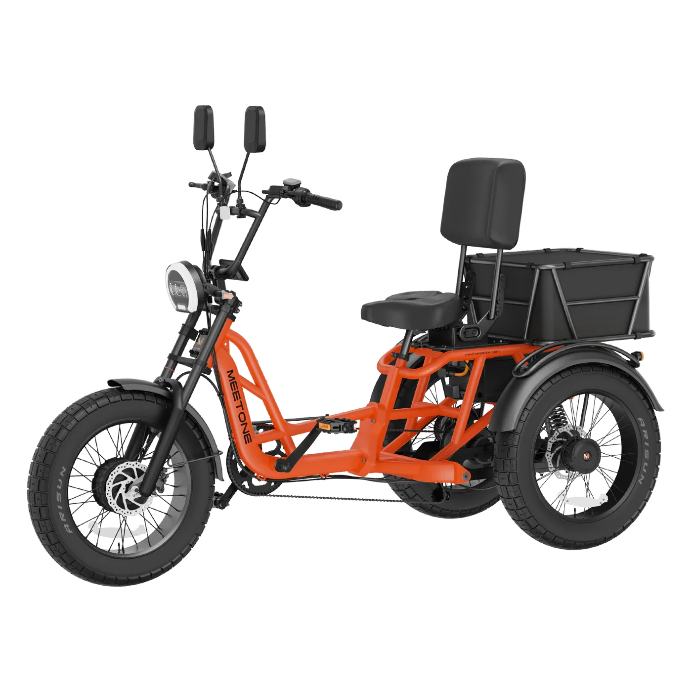 Hot Sale 48v Dual Motor High Power 3-Wheel Cargo Electric Tricycle Open Full Suspension E Trike 2 Batteries 20-Inch Fat Tire