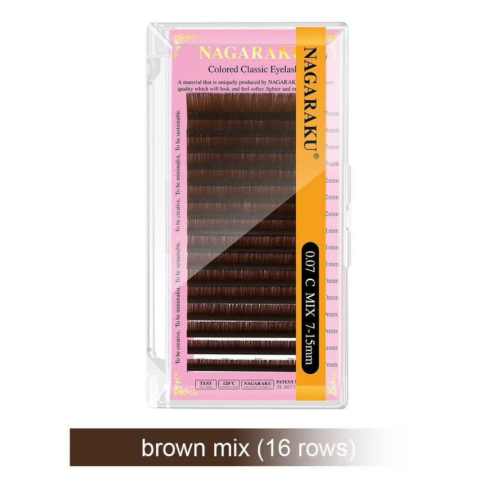 NAGARAKU Light Brown 7-15mm Mix Eyelash Mink Lash False Eyelash Faux Individual Eyelashes Cilia Lashes Eyelash Extension