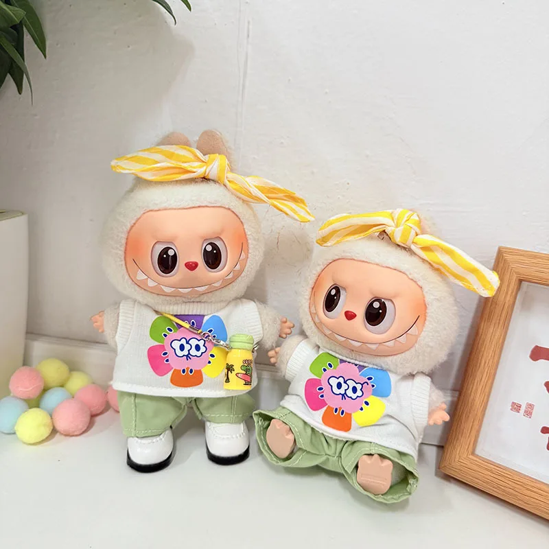 

Rainbow Flower Set Cute & Adorable 17cm Labubu 1-3 Gen Doll Outfits Labubu Accessories
