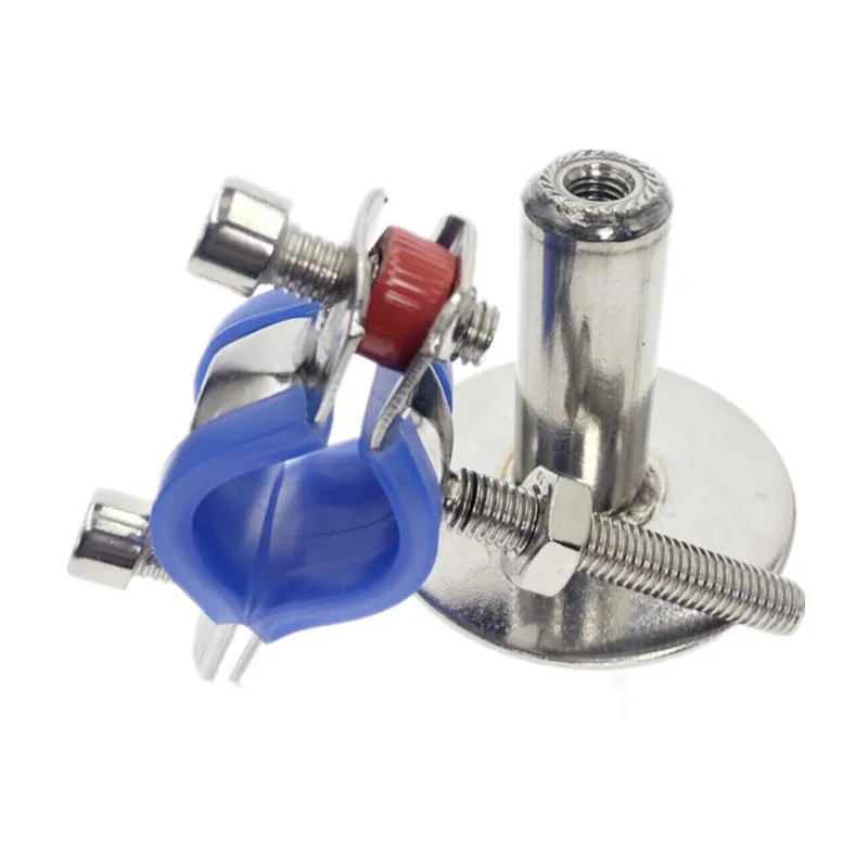 2Pcs 304 Stainless Steel Embrace Hoop Adjustable Screw Bracket Tube Circular Hose Clamp Suspension Pipe Clips Fasteners for Tube