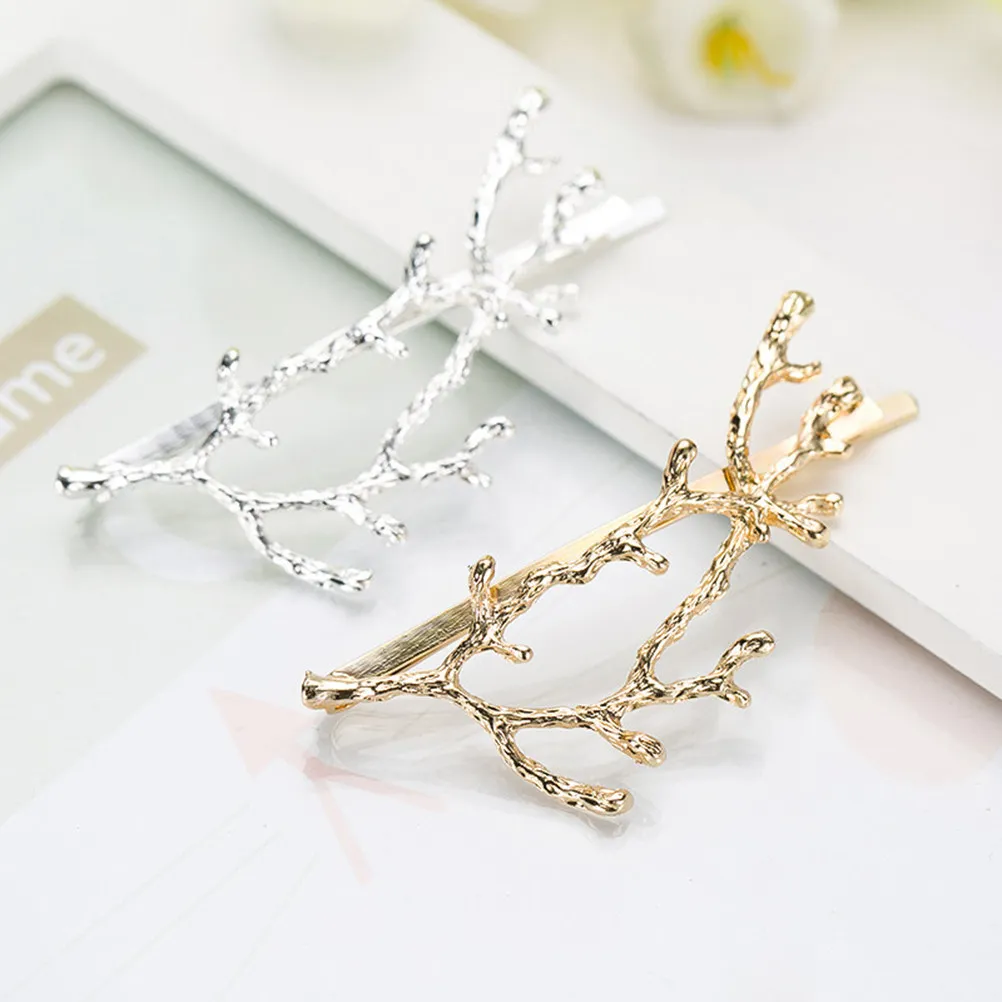 2Pcs Branch Shape Hair Clip Vintage Antler Hairpin Set Premium Alloy Hair Accessories for Women Girls Elegant Lightweight