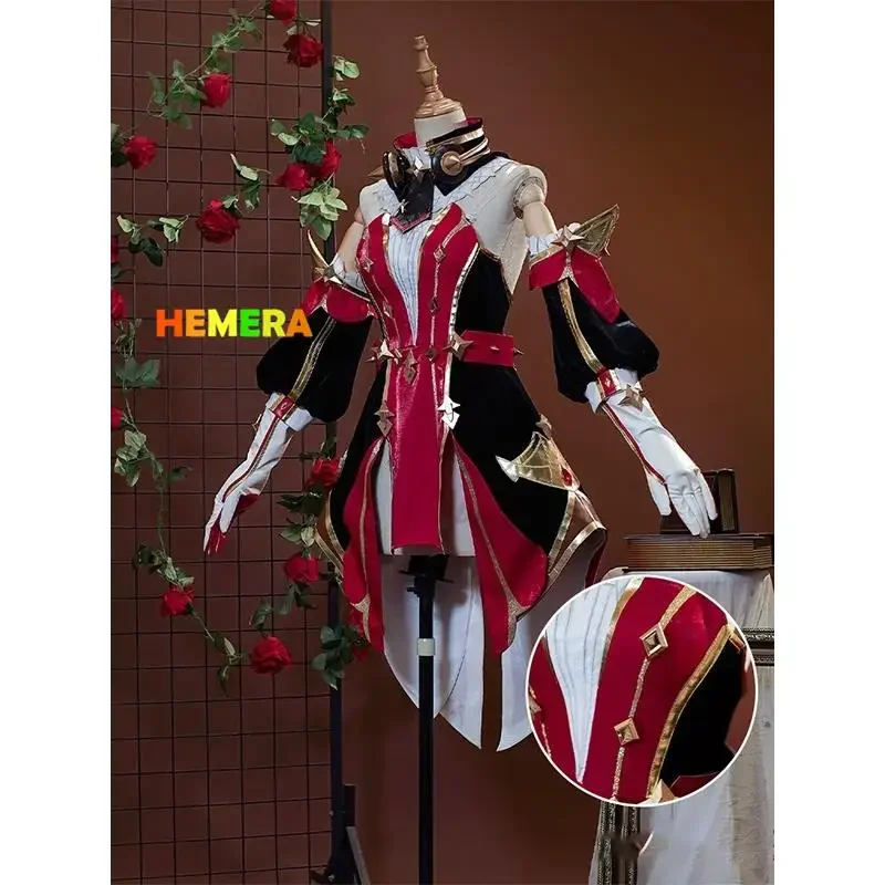 Chevreuse Genshin Impact disfraz de Cosplay para mujer, conjunto de peluca y sombrero, uniforme de vestido, fiesta de Halloween para niñas, juego de Chevreuse Genshin Impact