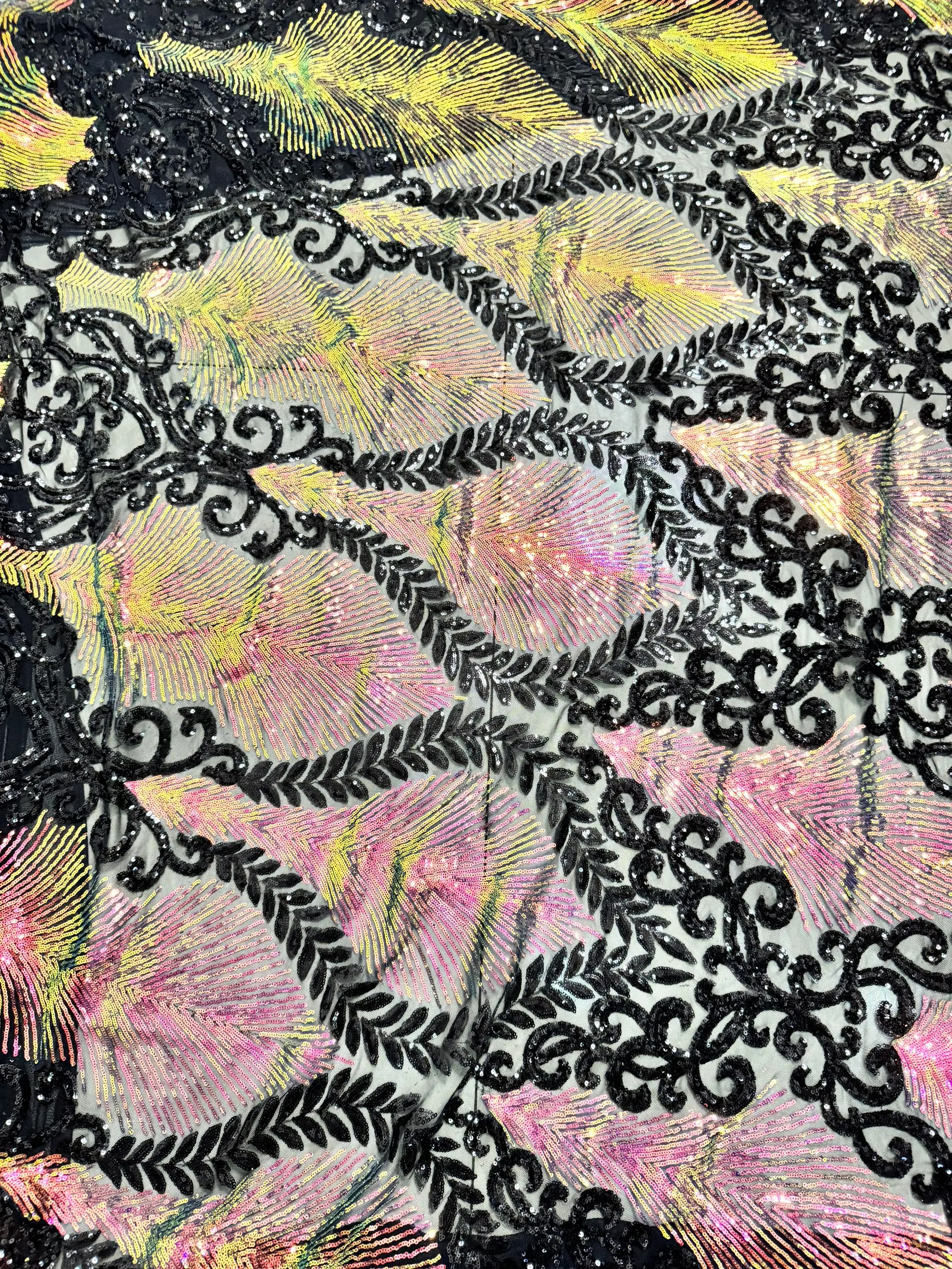 Multicolour Customize Africa Stretch Lace Sequin Fabric For Evening Dress Elastic Material Tissus Dry Fabric Mesh Sequin Fabric