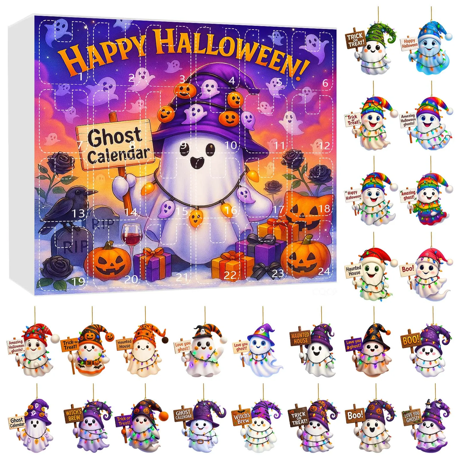 Battery Operated Lights with Timer A Set Of Halloween Snowman Arrival Calendar 24 Day Halloween Sensory Brushing for Kids