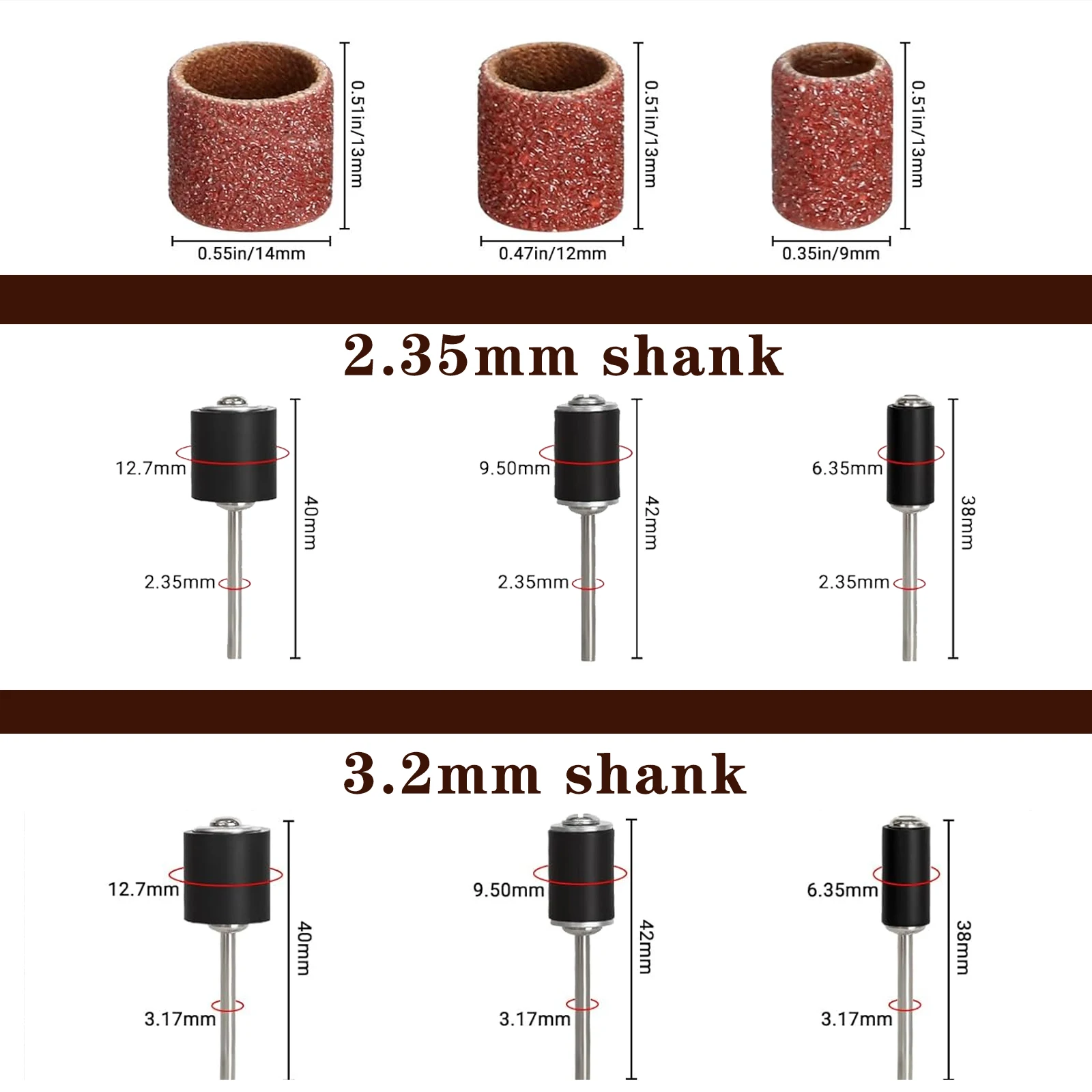 96pcs Sanding Drums For Rotary Tool,Drum Sander For Drill With Shanks 80-600 Grit