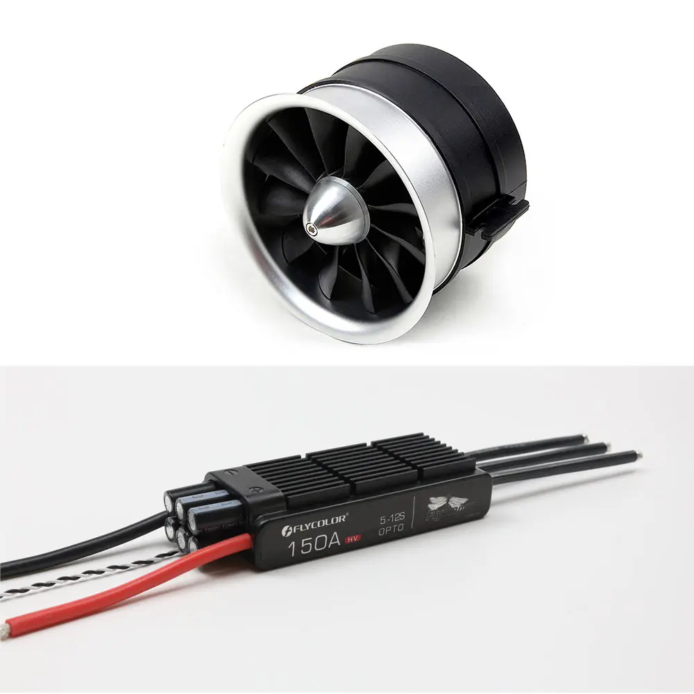 captainrc Semi Metal 105mm EDF Max Thrust 7.4kg 11 Blades 6.0mm Banana Head with Brushless Unidirectional ESC 150A 12S
