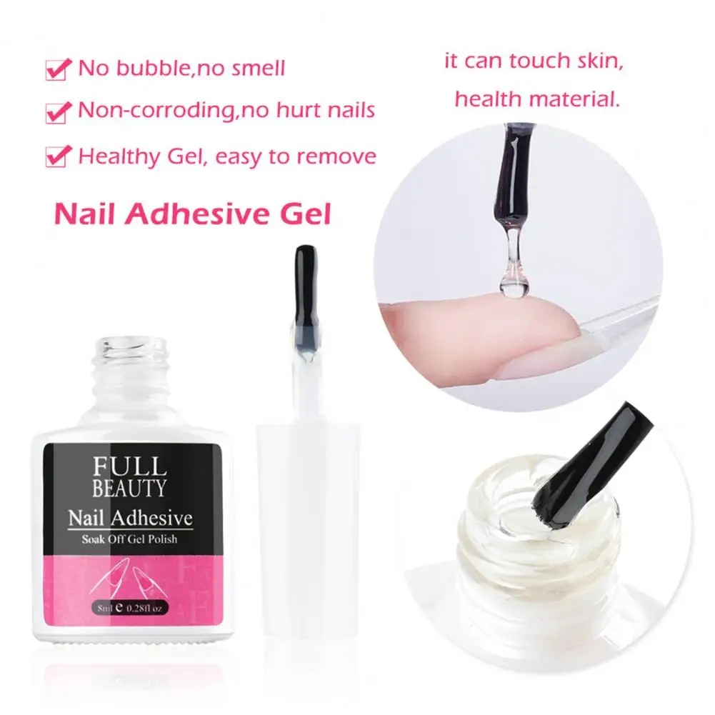 Excellent Rhinestones Nail Art Gel Nail Liquid Glue Extend Nails Glue Easy to Apply  Waterproof