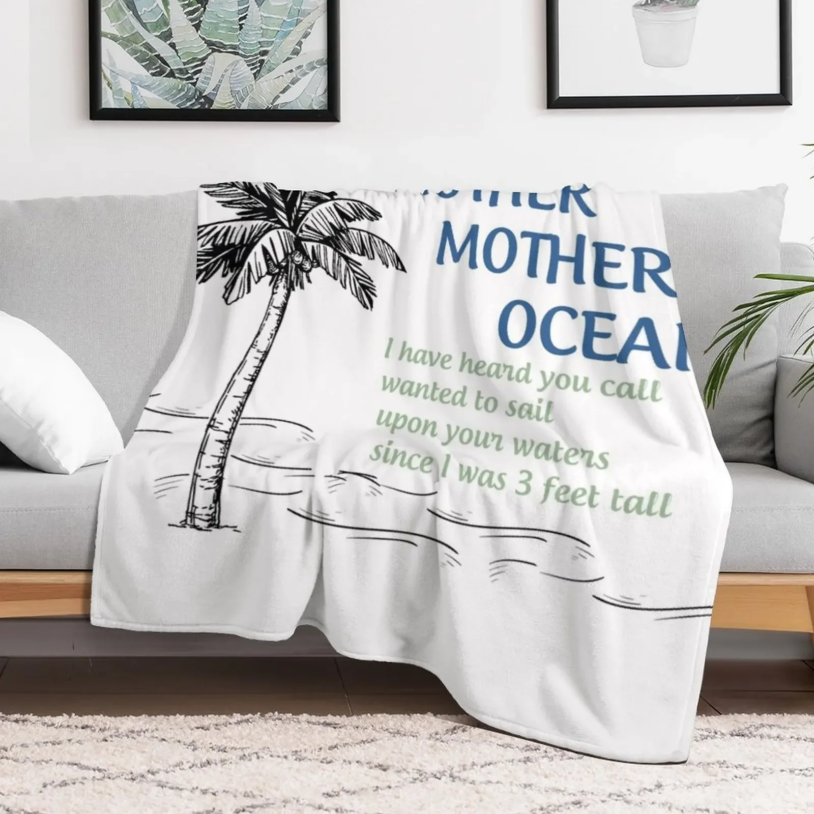 Mother, Mother Ocean Throw Blanket Machine Washable Soft Warm Blanket