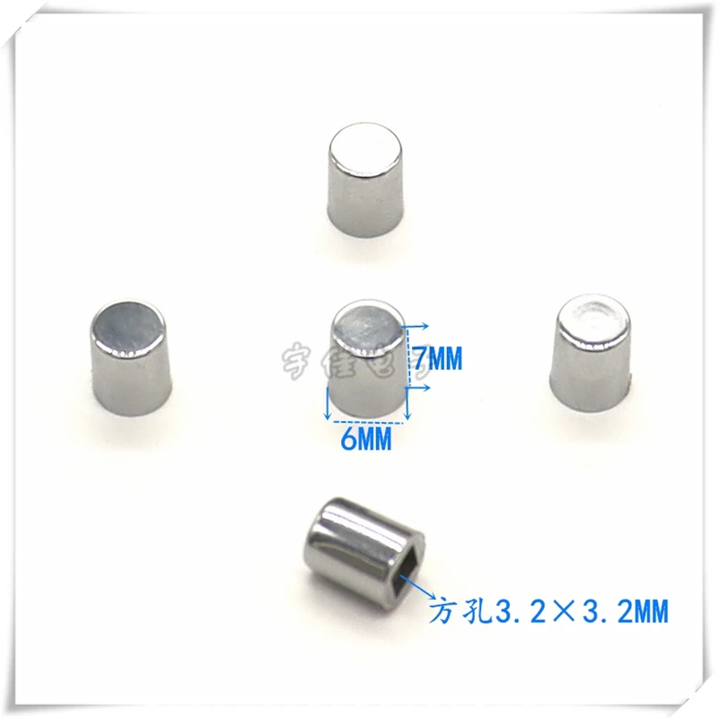 20PCS 6*7MM Electroplating Button 6*6 Touch Switch Button Cap Plastic Button Round Hole 3.2MM Power Amplifier Light Touch Keycap