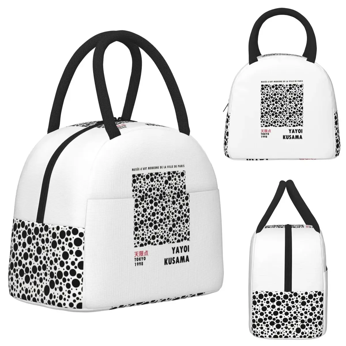 Yayoi Kusama Abstract Painting Insulated Lunch Bag for Kids School Cooler Thermal Food Box Tote Leakproof Lunch Boxes Container