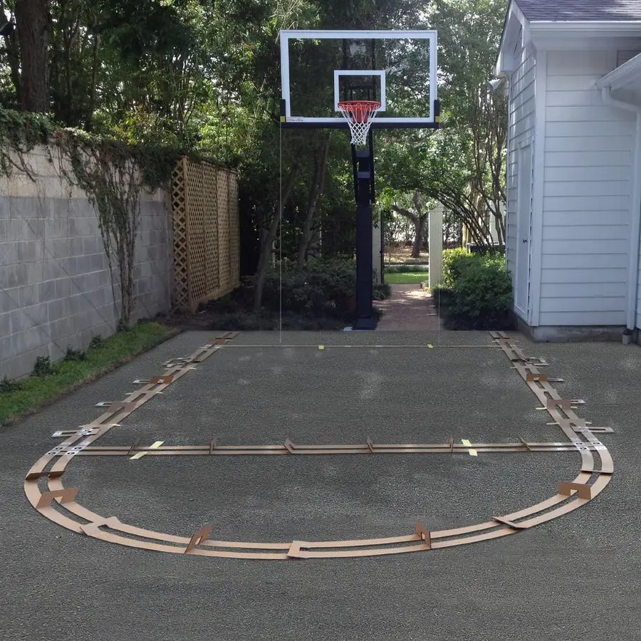 

Court Stencil, Driveway Basketball Court Marking Kit, Clear Instruction Easy to Set up Reusable Cardboard Basketball Court Stenc