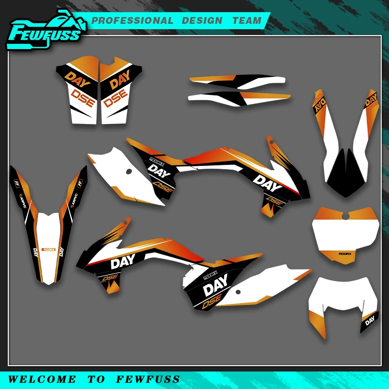 

Fewfuss для KTM EXC 2014-2015 EXC 2016 SXF 2013-2014 SXF 2015, графические наклейки, наклейки для мотоцикла, фон, индивидуальный номер
