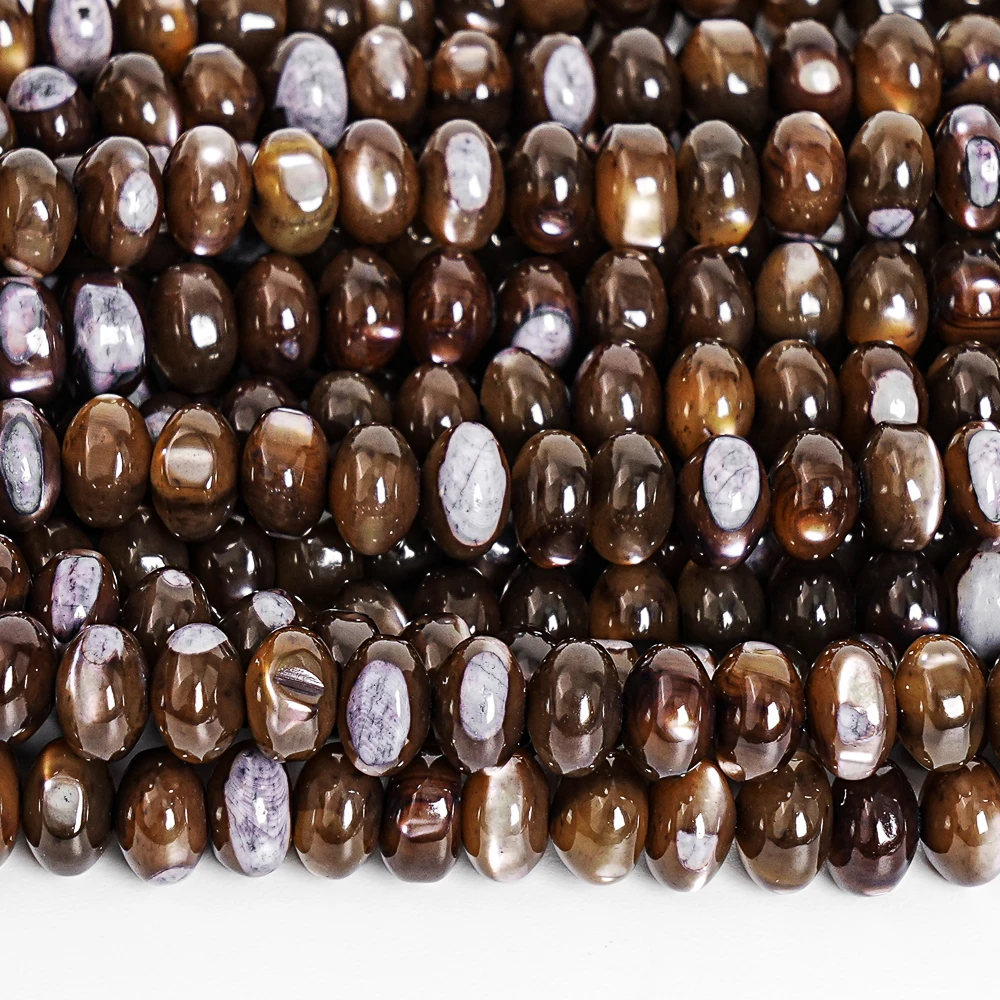 

6x4mm Brown Trochidae Shell Abacus Beads Polished Smooth Loose Beads for Jewelry Making DIY Bracelet Necklace
