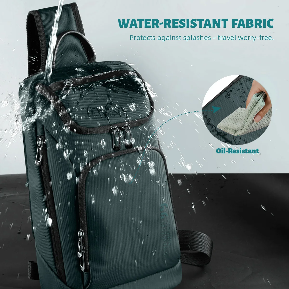 Heroic Knight Multifunctional Large-Capacity Men’s Handbag Waterproof Oxford Chest Bag Men’s Outdoor Sports Casual Crossbody Bag view 5