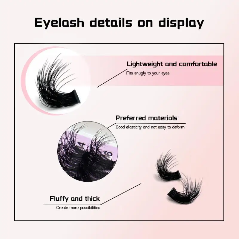 Lash Clusters Long Lash Spikes Volume Individual Lashes  No Smudge Cluster Lashes Professional Lash Kit - view 5