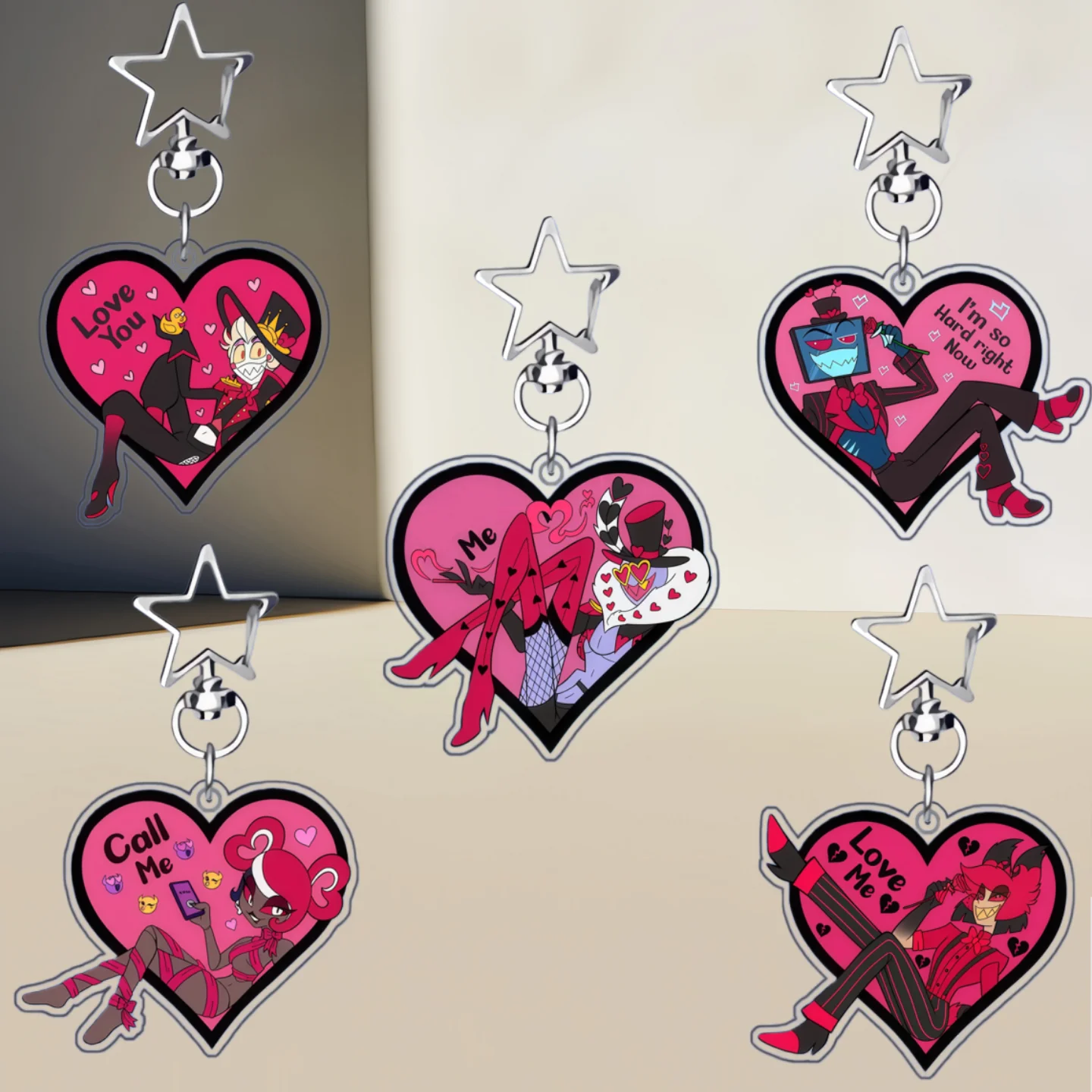 

Акриловый брелок с изображением персонажей аниме для коллекции Hazbin Hotel (Люцифер, Морнингстар, Аластор) – аксессуар для сумок и игровых коллекций