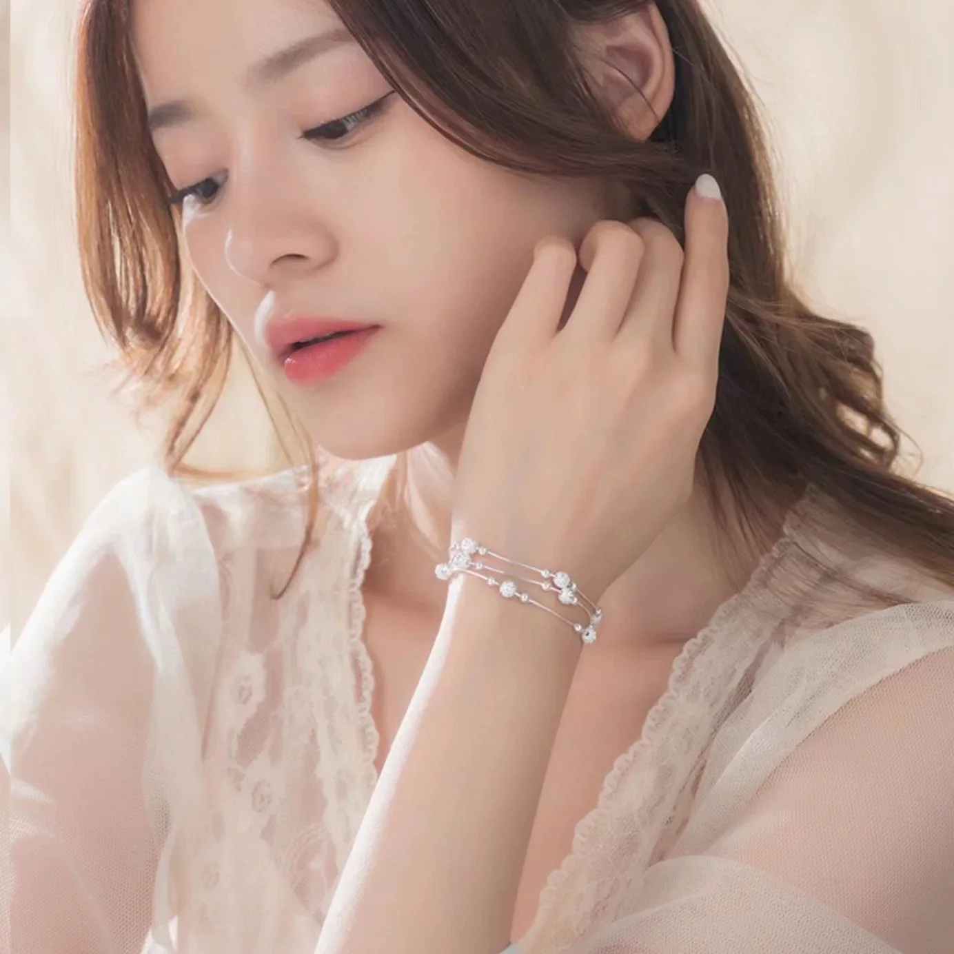 925 Sterling Silver Beautiful Bead Bracelets For Women Korean Fashion Designer Adjustable Bead Bracelet Luxury Original Jewelry