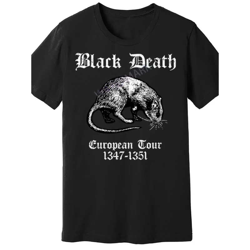 

Футболка Black Death European Tour 871255 Забавная мужская футболка с коротким рукавом черная PR2