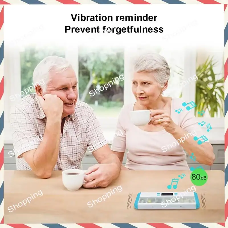 M20K Smart Pill Organizer Electronic Timing Reminder Storage Case Timer Weekly Pills Container Alarm Box For Traveling Coffee Wh