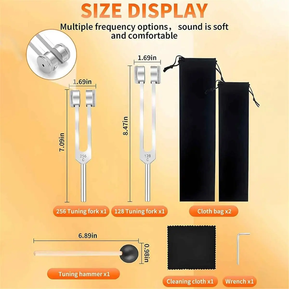 Big Discount 128Hz 256Hz Tuning Fork for Healing Set, Tone Therapy Healing Instrument for Meditation Relaxation Stress Relief