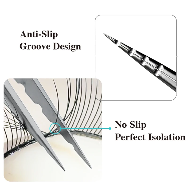 DIYDAY ジグザグピンセット プレミアムステンレス製まつげピンセット 滑り止め溝デザイン 完璧な分離 まつげエクステピンセット