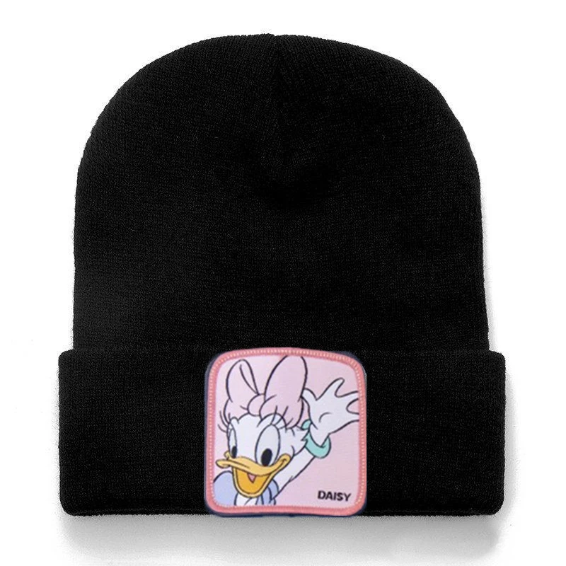 Disney Anime kapelusz Mickey Minnie kaczor Donald stokrotka głupkowata czapka z dzianiny Anime z nadrukiem jesienno-zimowym ciepłe czapki