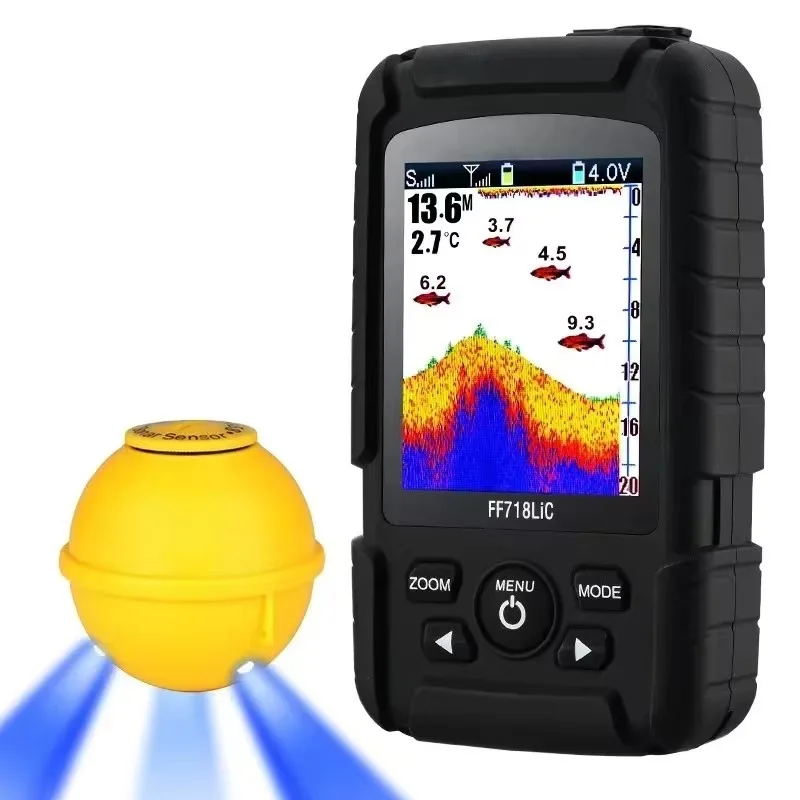 

Wireless Plastic Color Screen Sonar r-Fish School Detector 5-10 Hours Battery Life Outdoor Fishing Tackle for