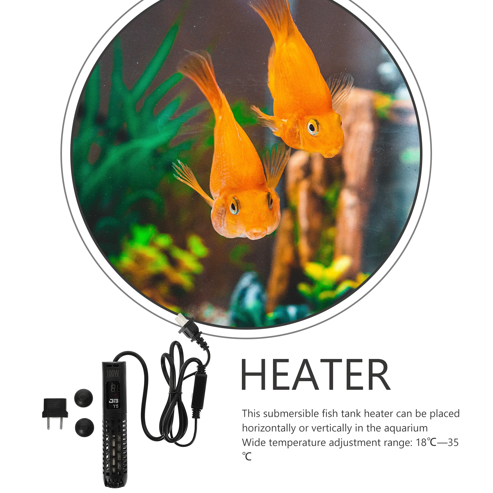 

Aquarium Submersible Heater Fish Tank Heating Rod Adjustable Constant Temperature Heating Bar Eu Plug High