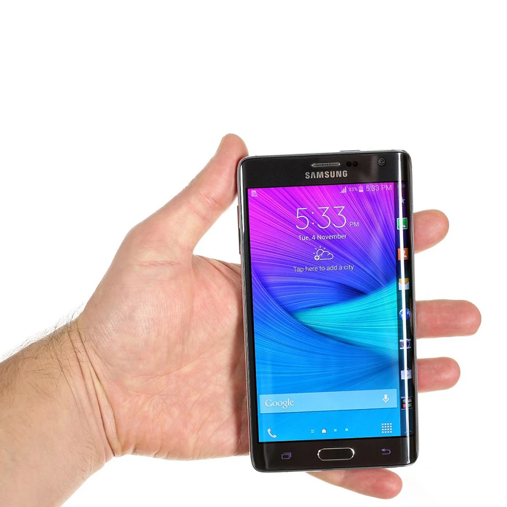 هاتف سامسونج جالاكسي نوت ايدج N915 4G الأصلي بصمة الإصبع 3GB + 32GB 5.6 ''AMOLED 23MP + 3.7MP رباعي النواة حافة نوت الهاتف