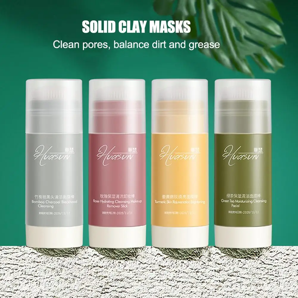 40g Cleansing Mask Green Tea Cleansing Stick Blackheads Moisturizing Acne Apply Shrink Mask Cleansing Deep Pores Mask V7Q6