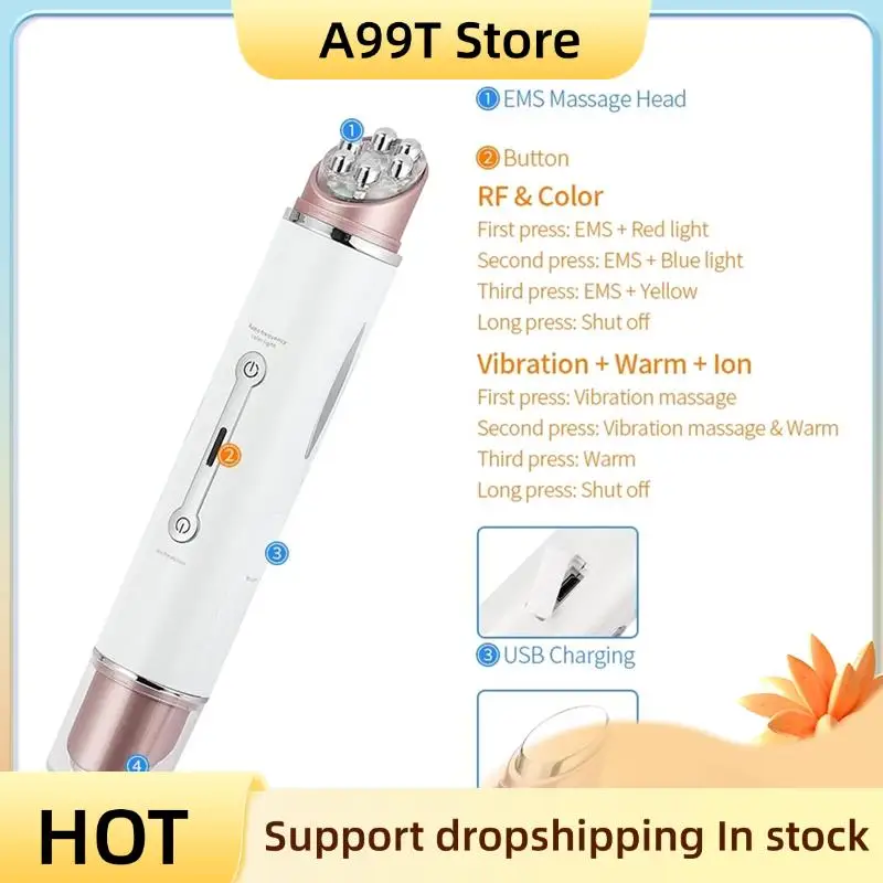 

A99T Mini EMS Eye Massager, Heating Eye Lifting Massager Anti-Wrinkle LED Light Therapy Beauty Device