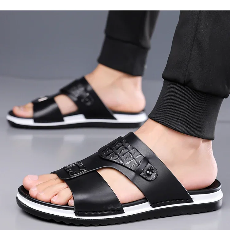 Herren-Sommer-Slipper, bequem, atmungsaktiv, modisch, schlicht, für den Außenbereich, verschleißfest, weiche Unterseite, lässige Sandalen-DH5306 – Detail 12