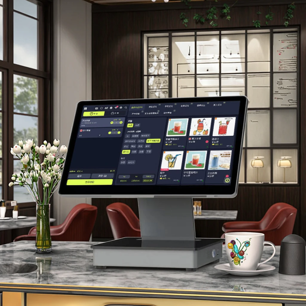 15.6 Inch Dual Screen Touch Cash Acceptor Machine Restaurant Ordering Touch Machine Android Window Touch Pos System for Retail