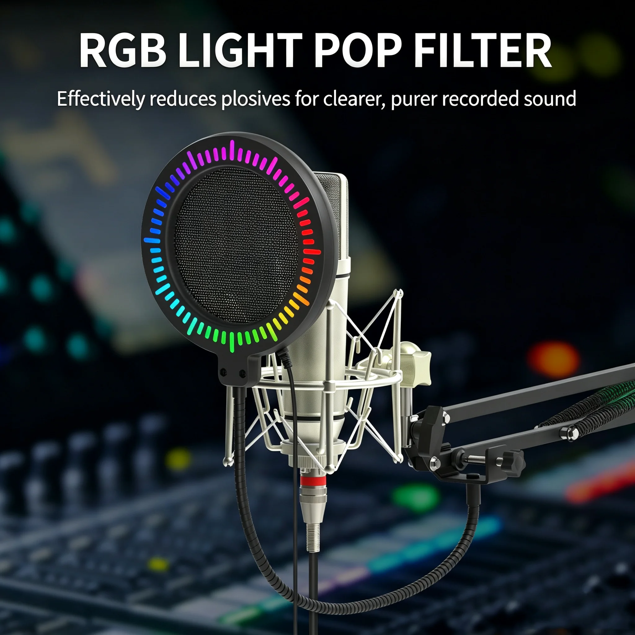 Recording Pop Filter - RGB-поп-фильтр для микрофона с металлической сеткой