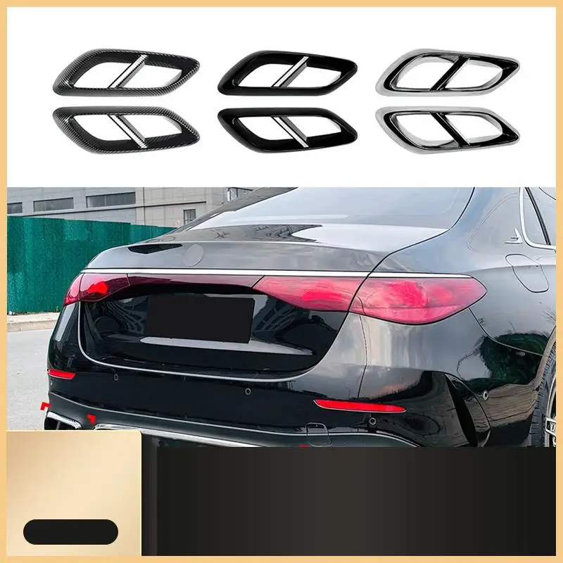 

Car Tail Throat Decor Frame For Mercedes-Benz E W214 2024+ Car Exhaust Pipe Trim Cover Stickers Spare Parts Accessories Silver-N