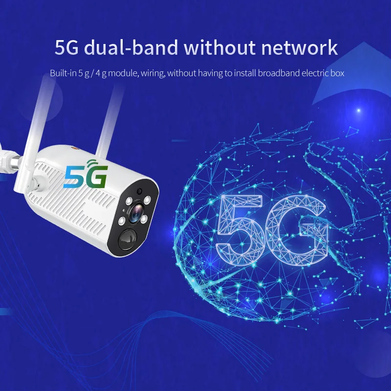 

2-мегапиксельная 1080P 5G и 2,4G сетевая двухдиапазонная Wi-Fi IP-камера уличная водонепроницаемая полноцветная PTZ-домофон радионяня