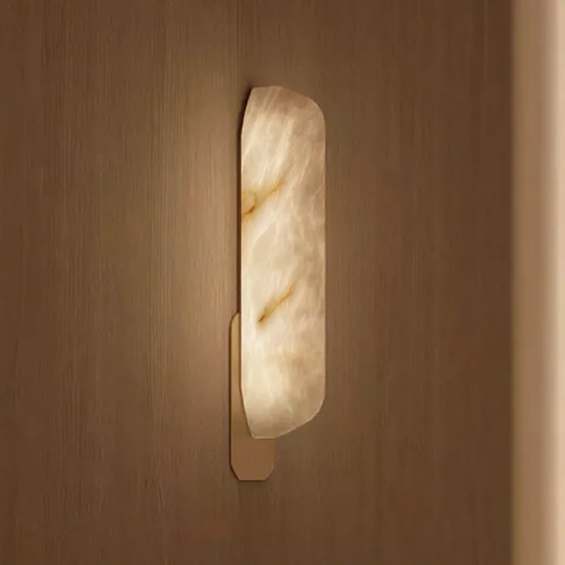 

All copper snowflake marble wall lamp Spanish designer bedroom bedside lamp villa living room model room living room lamp