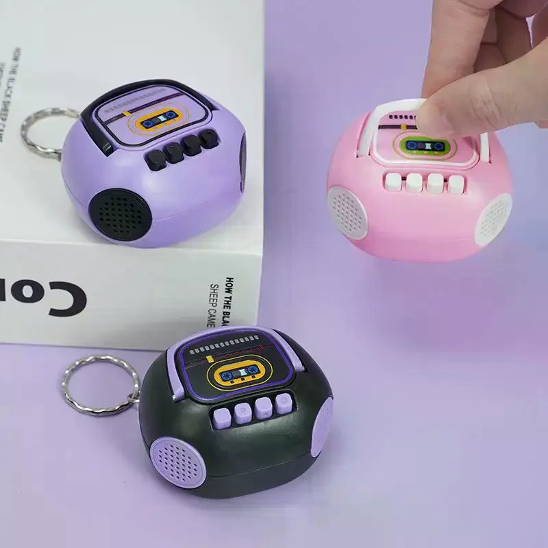 Mini Retro Recorder Keychain With Recording Playback Function For Bag Decoration Birthday Gifts For Kids Teens Friends