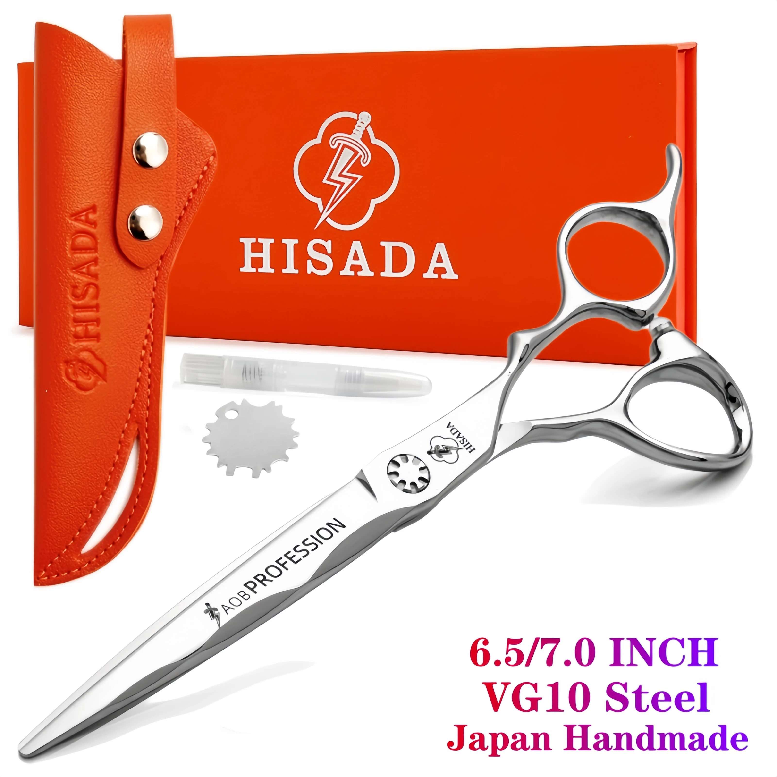 

HISADA barber scissors professional Barber shop 6.0/6.5/7.0 inch scissors Japanese handmade VG10 material hair scissors