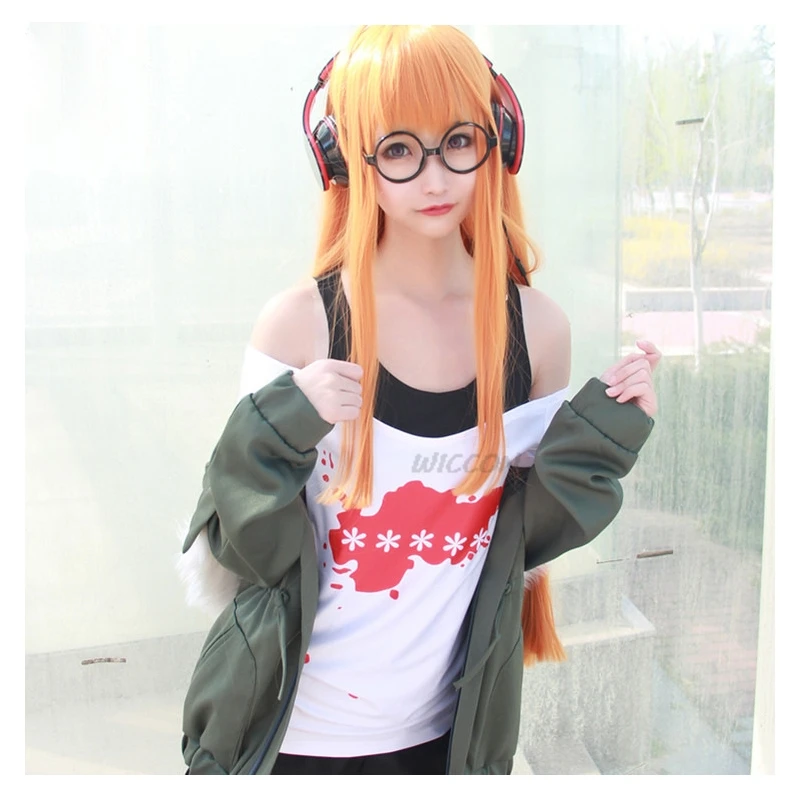 Game Persona 5 Futaba Sakura Cosplay Traje para Mulheres, Conjunto Completo de Halloween, Terno Uniforme P5, Casaco Casual, Jaqueta, Camisa, Meninas