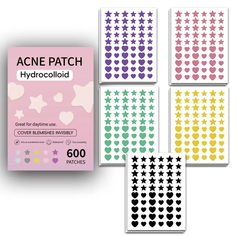 300/600 Stuks Ster Acne Patch Milde Niet-irriterend Verlicht Acne Hydrocolloid Acne Sticker Voor Mee-eters Gesloten Comedonen