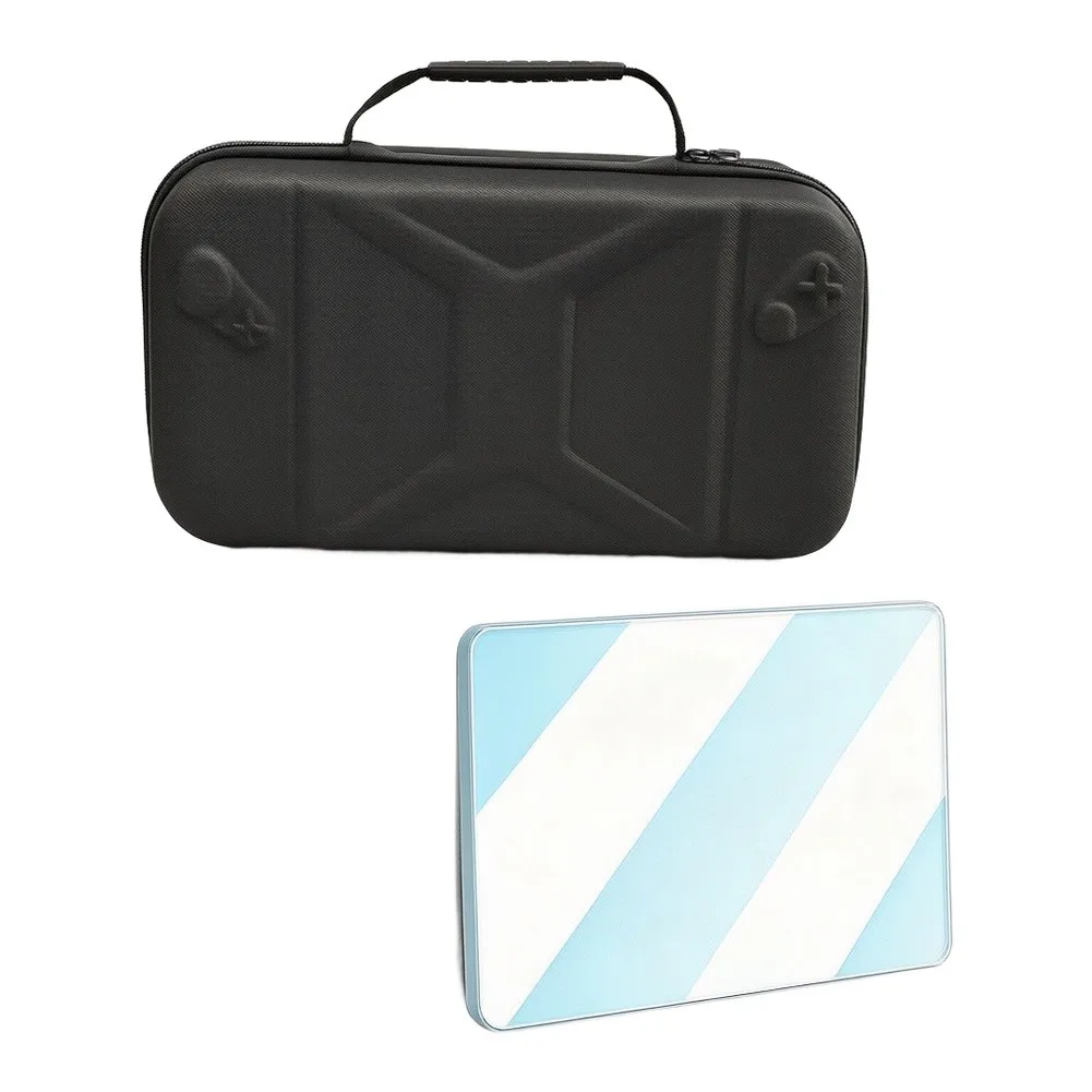 For MSI Claw 8 EX AI+ Travel Carrying Bag with EVA Shell and Pre-Installed Glass Protector for Enhanced Device Safety