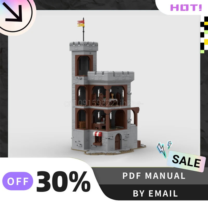 [1691PCS] 맞춤형 MOC 중세 무역 타워 크리 에이 티브 빌딩 블록 세트 줄기 장난감 DIY 건설 모델 키트 생일 선물