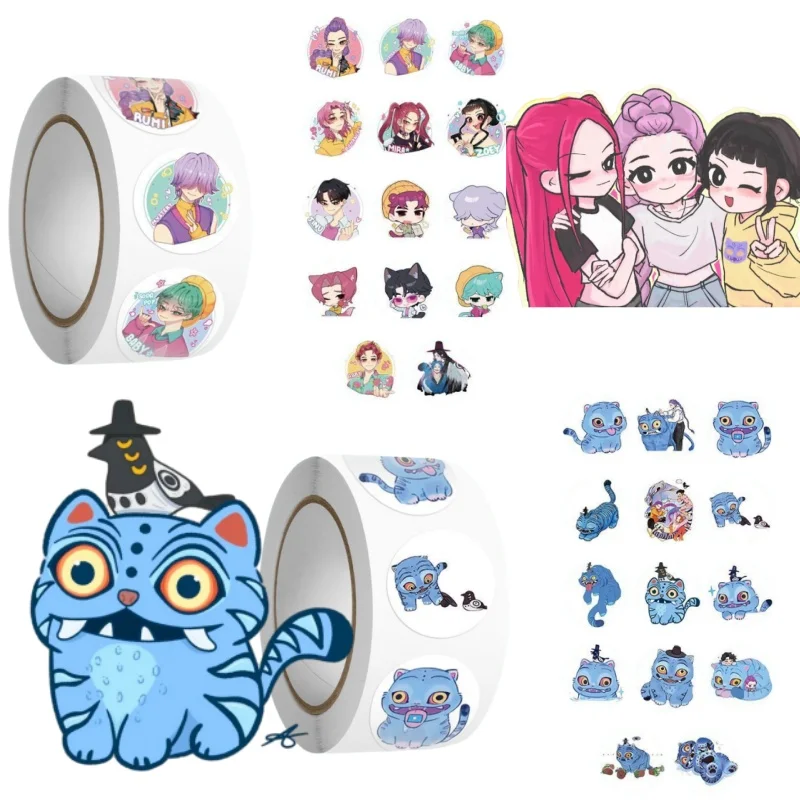 

500pcs Kpop Cartoon Demon Sticker Childrens Reward Gift Label Decoration Teacher Encouragement Student Stationery Sticker