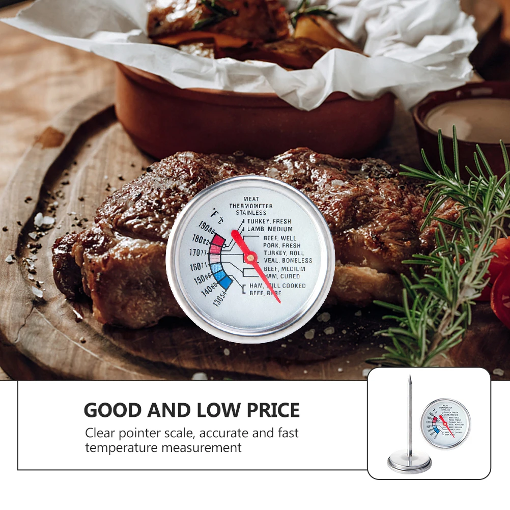 

Stainless Steel Meat Thermometer For Beef Steak Cooking Kitchen Food Probe Grill Oven Safe Waterproof High