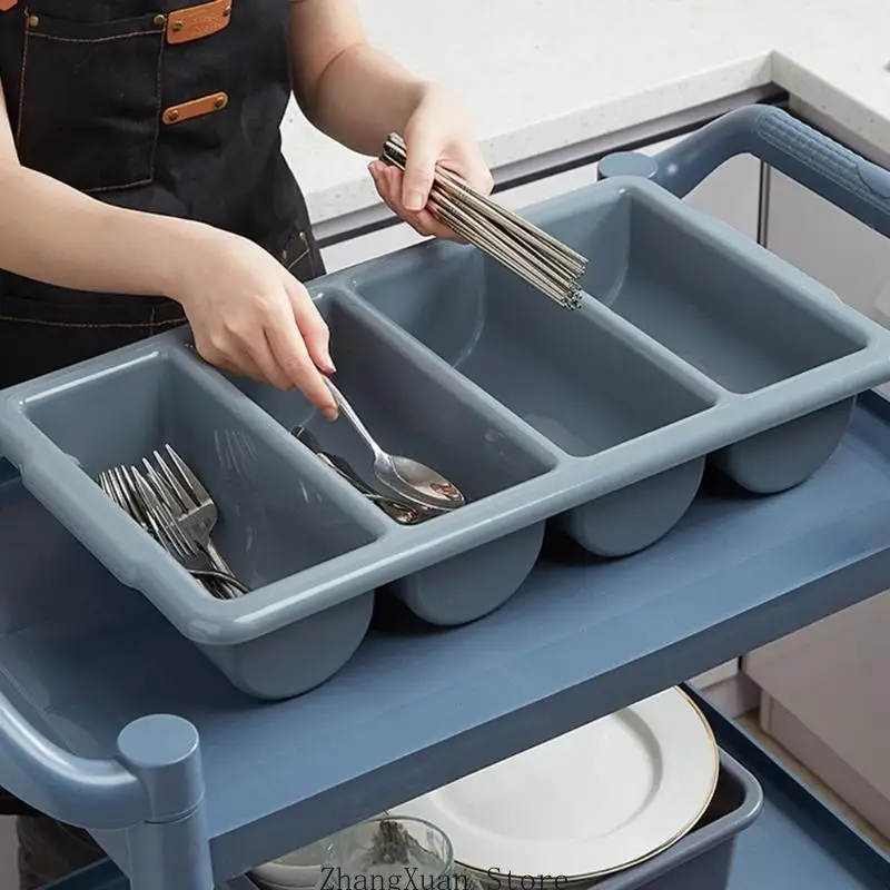 Utensilien-Aufbewahrungsbox, vier Abschnitte, Küchenorganisation, Besteckschublade, 3XUF – Detail 2