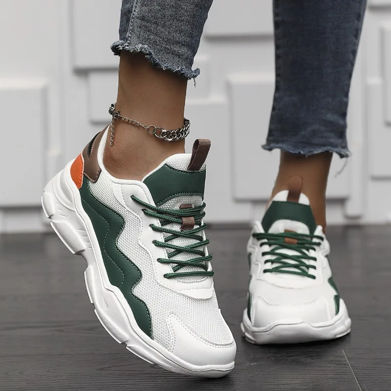 Sneakers Women's Lightweight Mesh Breathable Versatile Casual Shoes Black Men's and Women's Sports Shoes