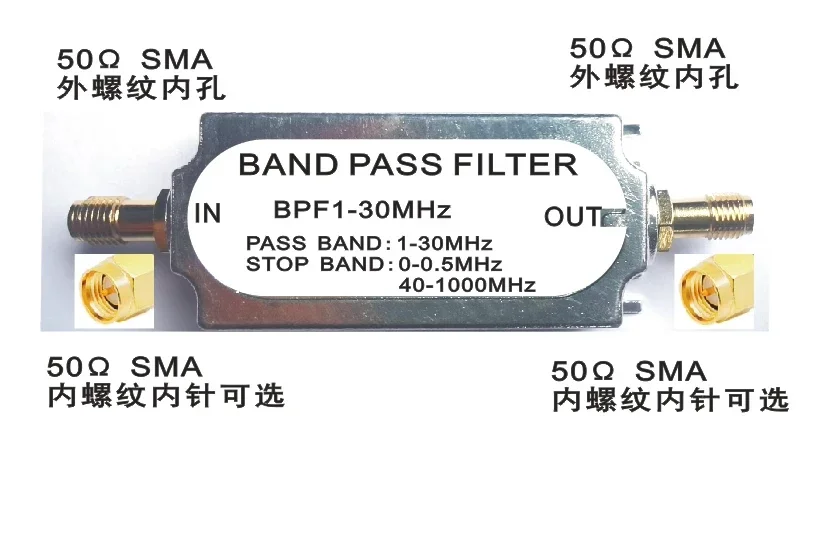 5 szt. Filtr modulacji częstotliwości FM, pasmo SMA, filtr LC, filtr pasmowoprzepustowy filtra RF