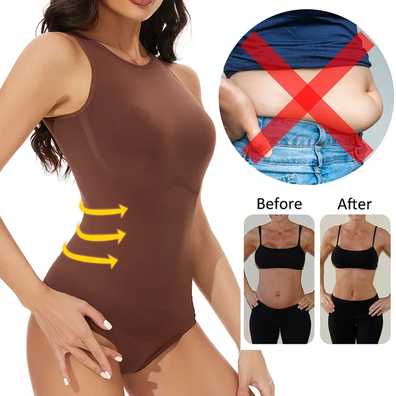 Bodysuits Sexy Sleeveless Crew Neck Shapewear Thong for womens Waist Trainer Tanks Tops Slim Tummy Control Body Shaper 7 S9d598e4ea286423f953e4d16092ab294c