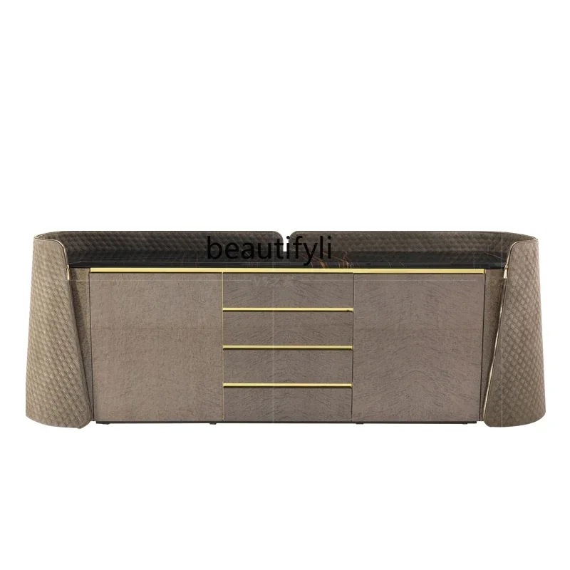 

Тумба-буфет в гонконгском стиле, эбеновое покрытие, с мраморной столешницей, для гостиной, перегородка, прихожая